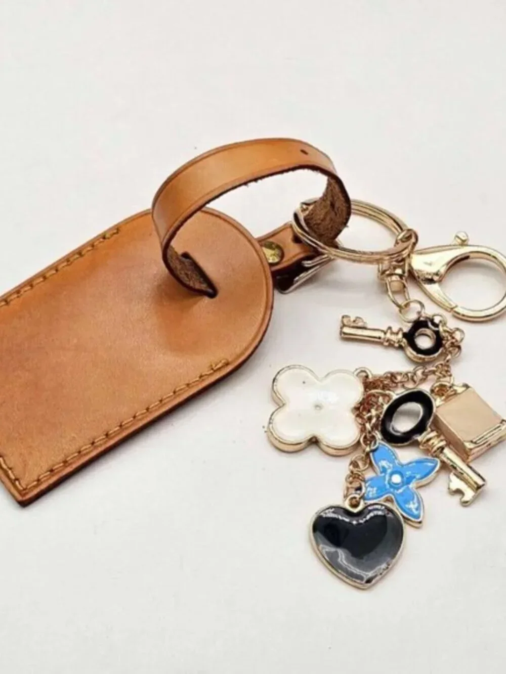 Authentic Louis Vuitton Luggage Tag with Unbranded Keycharm, Keychain